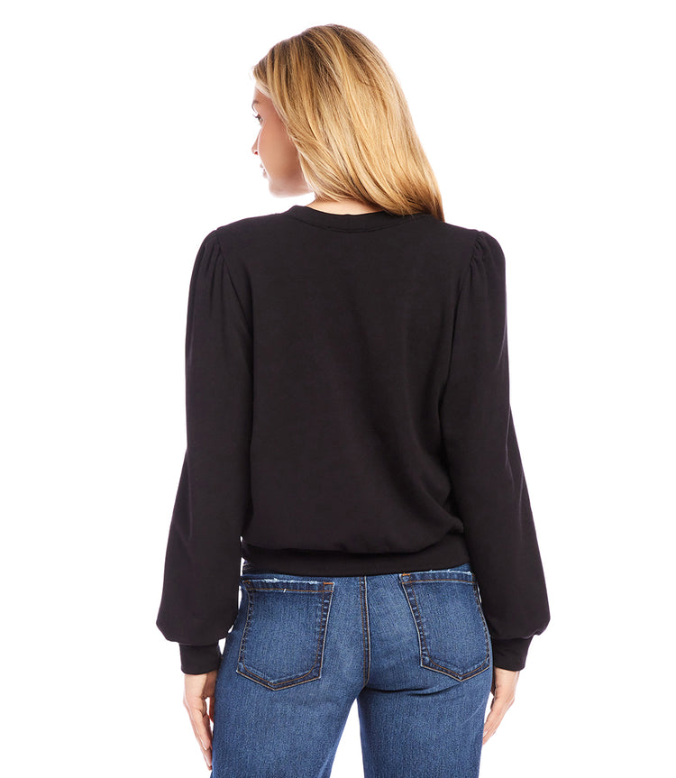 Petite Size Puff Sleeve Sweatshirt