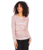 Sequin Side Shirred Top