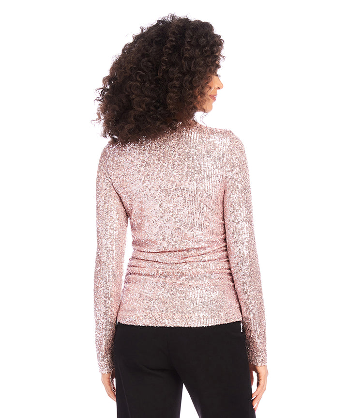 Sequin Side Shirred Top