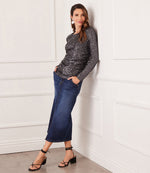 Sequin Side Shirred Top