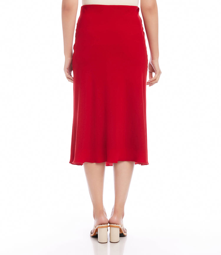 Satin Bias Cut Midi Skirt