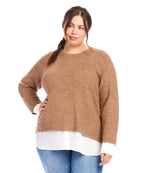 Plus Size Layered Crewneck Sweater