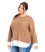 Plus Size Layered Crewneck Sweater