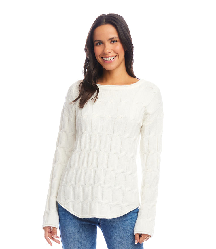 Cable Shirttail Sweater