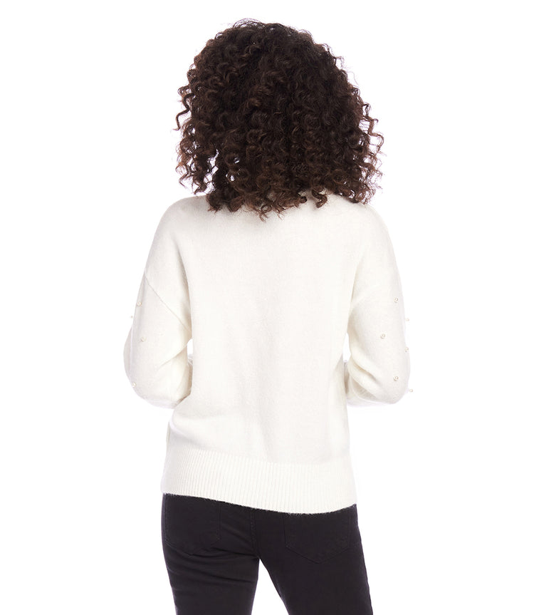 Petite Size Pearl Crewneck Sweater