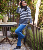 Stripe Turtleneck Sweater