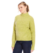 Petite Size Mock Neck Boucle Sweater