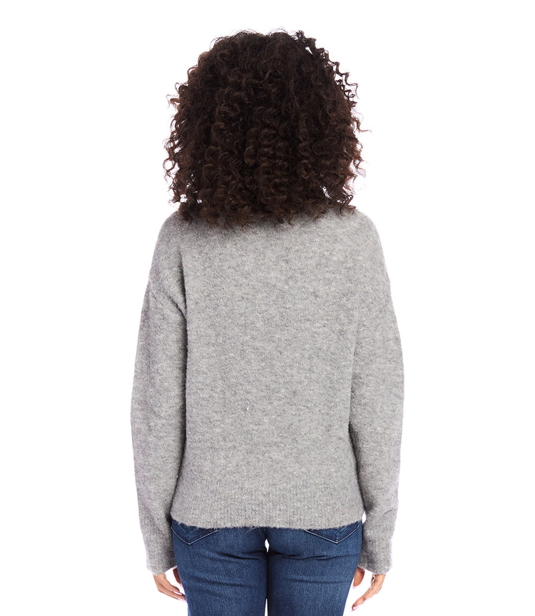 Mock Neck Boucle Sweater