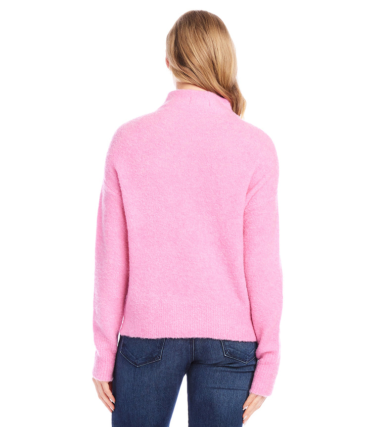 Mock Neck Boucle Sweater