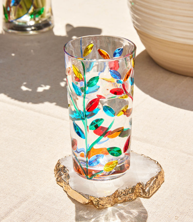 Tall Crystal Drinking Glass