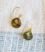 Gemstone Pear Drop Earrings