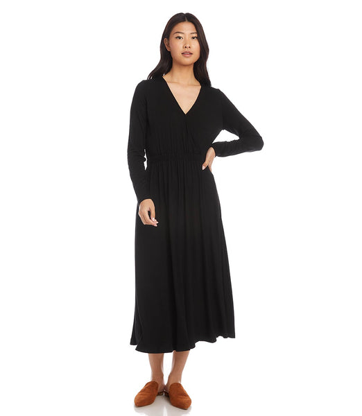 Black Midi Jersey Dress | Karen Kane