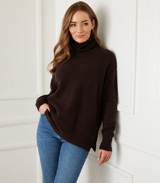 Brown Turtleneck Sweater | Karen Kane